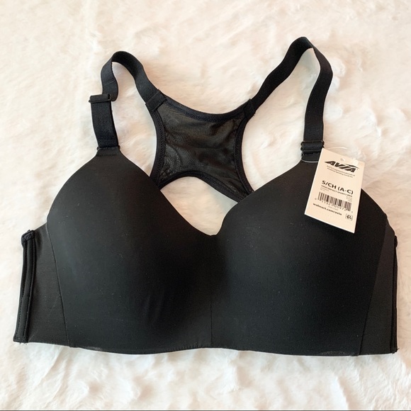 NWT Avia Black Racerback High Impact Sports Bra Size Small Fitness Workout Yoga - Picture 1 of 6